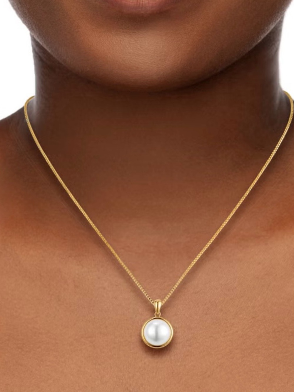 Freshwater Cultured 9-10 mm Pearl 14kt Yellow Gold Bezel Pendant